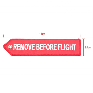 Llaveros Bordados Personalizados de Fábrica OEM con Logotipo Bordado para Avión, '<span class=keywords><strong>Remove</strong></span> <span class=keywords><strong>Before</strong></span> <span class=keywords><strong>Flight</strong></span>' - Product Image 3