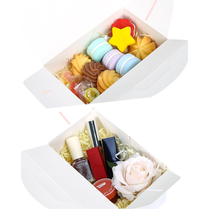 Boîtes d'emballage en papier design personnalisé avec logo éco-ami de qualité alimentaire pliable pour gâteau cookie pain pâtisserie donut macaron - Product Image 6