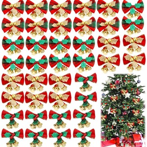 Home Decoration <b>Christmas</b> <b>Tree</b> Ornaments Gift Bells <b>Mini</b> <b>Christmas</b> Bow Festival Decoration Ornaments - Product Image 3