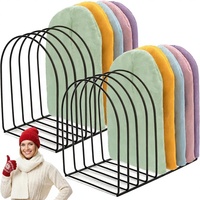 Lot de 2 organiseurs de bonnets, support métallique pour bonnets, présentoir pour bonnets tricotés, support de rangement pour casquettes d'hiver, pour table, placard