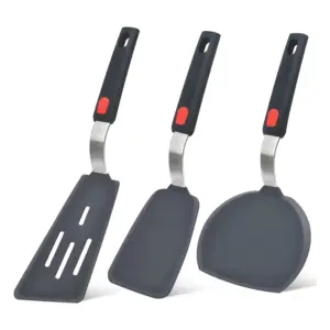 Silicone Spatula Turner Set Heat Resistant Cooking Spatulas for Nonstick Cookware Large Flexible Kitchen Utensils BPA Free