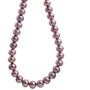 Collier de perles rondes en perles naturelles collier de perles en argent sterling 925 bijoux pour femmes - Product Image 5