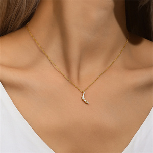 Collier CANNER en argent sterling S925 avec pendentif géométrique lune, opale, zircon, croix, fleur, bijoux de luxe simples et élégants - Product Image 4