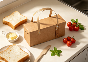 Eco-Friendly High-End Natural Kraft Paper Square Box with Woven Handles Fixed by Metal Rivets Sturdy Load Bearing - Product Image 2