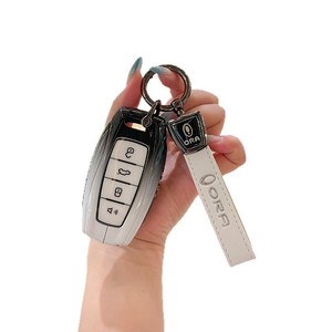 Étui de protection en alliage de zinc et gel de silice pour clé de voiture ORA Es11 Good Cat R1 R2 Baimao <span class=keywords><strong>IQ5</strong></span> EV, porte-clés et accessoires - Product Image 1
