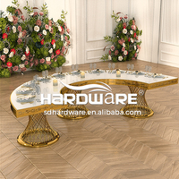 Table de mariage en forme de demi-lune à décor de banquet Hall avec base de nid
