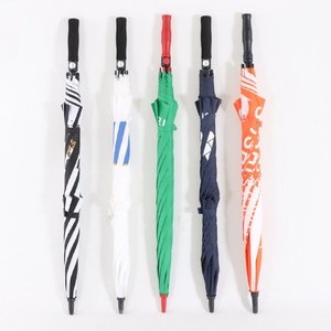 <b>Large</b> Semi-Automatic Wind Resistant Full Print Golf Umbrella Fiberglass <b>Frame</b> UV Protection Straight Design for Golf Daily Use - Product Image 2