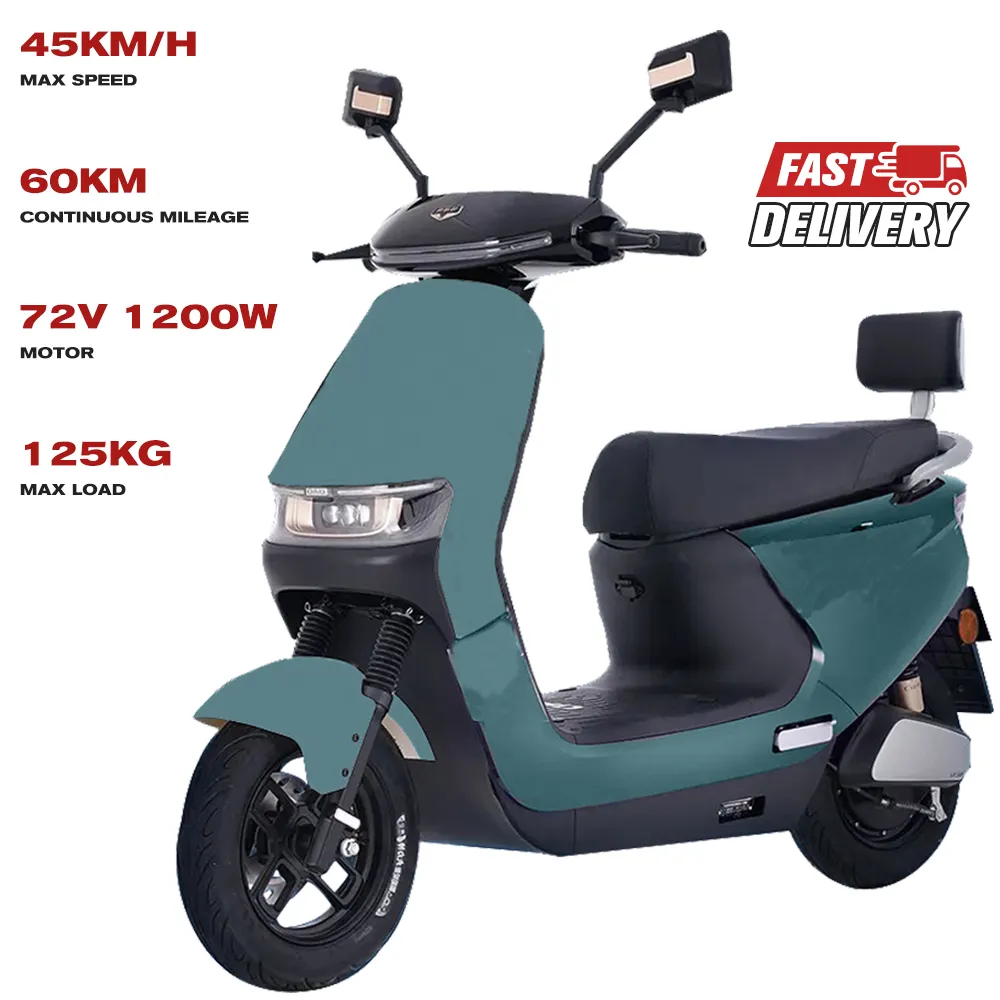Widely Used Long Service Life 1200w Motor Power Electric Motorbike Scooter For Adults