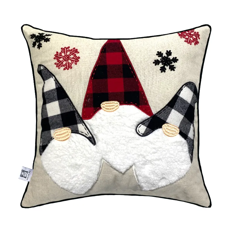 Christmas Eco-Friendly Soft Cozy Cushion Cover High Quality Printed Embroidered Multicolor Cushion Cover