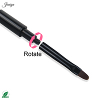 Lot de 24 pinceaux détachables pour nail art, manche métallique, couleur dégradée, double embout, qualité professionnelle