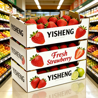 Boîte d'emballage pour fruits en carton ondulé écologique personnalisée, avec embossage, trous respirants, antichoc, design pliable pour fruits frais