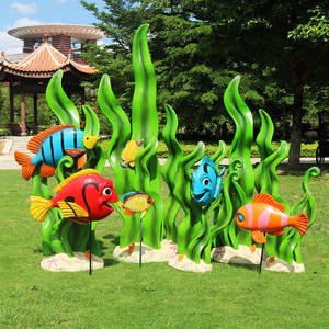 Açık reçine okyanus sanat el sanatları deniz kabuğu kabuklu Prop heykel mercan yunus köpekbalığı akvaryum dekorasyon için - Product Image 5