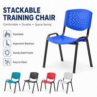 Chaise d'entraînement empilable en plastique avec structure en acier pour bureau, réunion, conférence, salle de classe