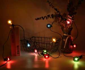 <span class=keywords><strong>G40</strong></span> e12 e14 inandसेंट स्ट्रिंग प्रकाश बल्ब ने स्पष्ट रंगीन ग्लास खोल 5w पीतल बेस उपलब्ध e27/e26/B22-130V/110v/240v/v/ - Product Image 6