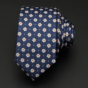Corbata de hombre de Flores rotas a cuadros ultraestrechas de poliéster puro liso para ocasiones formales - Product Image 5