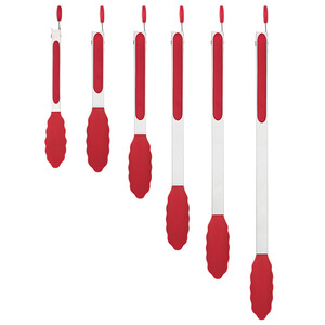 Pinces alimentaires en silicone de 9 pouces, en acier inoxydable, résistantes à la chaleur, anti-brûlure, pour griller la viande - Product Image 3