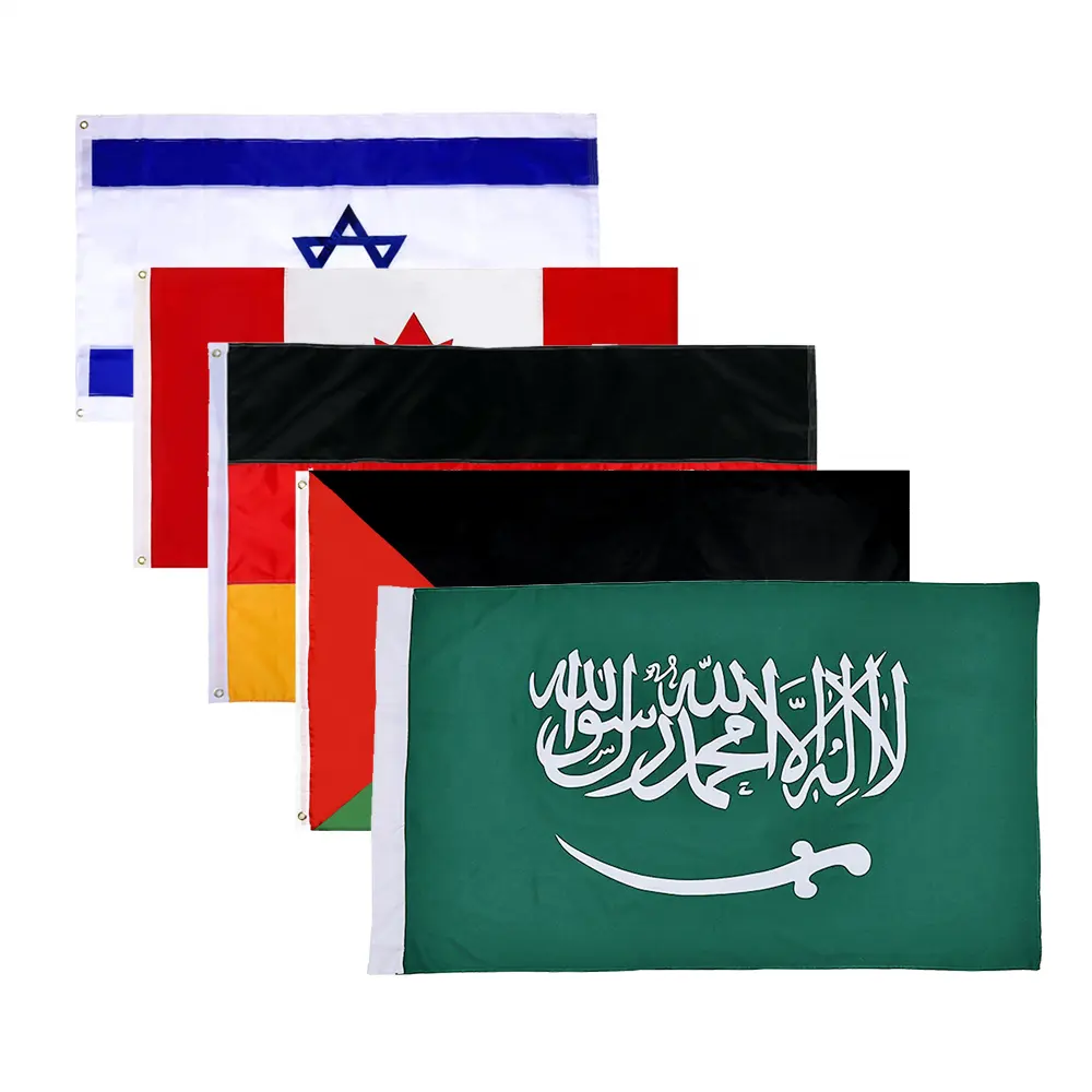 3X5ft 야외 교수형 프로모션 광고 사용자 정의 OEM 국가 깃발 폴리에스터 수아디 아랍어 국기