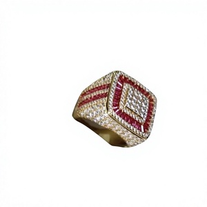 Anillo Orelia Luxe Orelia 312 en Oro Rosa y Chapado en Oro de 18k con Moissanita, Corte en Racimo, Estilo Hip Hop para Hombre, Joyería de Regalo - Product Image 2