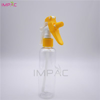 Bouteille de déclenchement de pulvérisation ronde en plastique de 200ml transparente pour liquide d'élimination électrostatique de vêtements