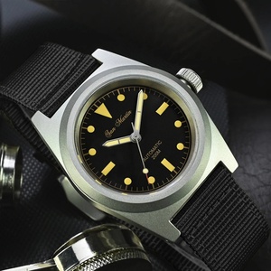 San Martin SN029-GMen Pilot Watch NH35 Leather <b>Automatic</b> Mechanical <b>Wristwatch</b> Waterproof 200M Luminous Relojes - Product Image 5