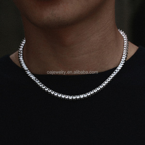 <span class=keywords><strong>Collana</strong></span> da Tennis rotonda da 4MM con catena di gioielli alla moda con zircone cubico Non ribaltabile in argento placcato <span class=keywords><strong>collana</strong></span> da Tennis da <span class=keywords><strong>donna</strong></span> - Product Image 6