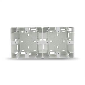 Zcalo empotrado blanco, 2 elementos, superficie, ideal para instalaciones eléctricas y conexión de dispositivos. - Product Image 1