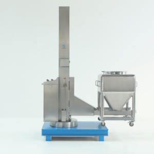 Máquina elevadora hidráulica eléctrica industrial IBC Tote Bin Lifter con control PLC para cargar alimentación de carga - Product Image 1