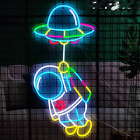 Série d'astronautes néons LED pour la direction de la publicité pour les décorations de taxi de mariage parcs à thème-prise d'alimentation incluse