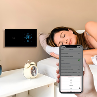 UBARO 157x86mm WiFi Smart Thermostat dengan Kontrol Suara Aplikasi Tuya dan Sakelar Lampu Sentuh 2 Gang AC110-240V