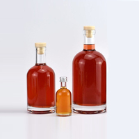 Bouteilles à liqueur en verre transparent personnalisées de 100 ml à 1000 ml, bouteilles à spiritueux vides réutilisables pour la vodka, le whisky, le rhum, le gin avec bouchons en liège