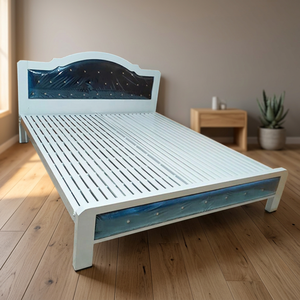Lit à sommier en fer classique de 1,8 m/2 m avec tête de lit, montage facile, plusieurs couleurs disponibles - Product Image 2