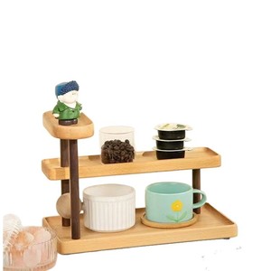 Wooden <b>Desktop</b> <b>Shelf</b> 3 Tier Natural Wood Color For Perfume Aromatherapy Skincare Storage Organizer - Product Image 5
