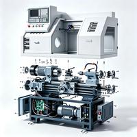 Torno CNC de Cama Plana CK0640 GSK de 2 Ejes, Máquina de Torneado Automática de Alta Precisión para Piezas de Eje y Disco