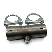 Collier de serrage en acier inoxydable pour sonde Lambda 51 mm (2 po) – Connecteur de réparation de tuyau d'échappement avec 2 colliers de serrage