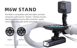 Soporte para cámara deportiva CYCLAMI M6W, soporte para ordenador de bicicleta para Garmin Bryton Wahoo con adaptadores GoPro, extensor de luz para bicicleta - Product Image 4