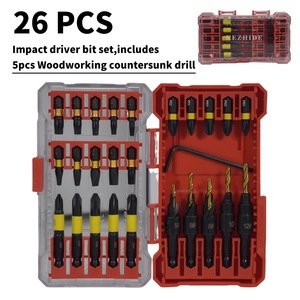 Kezhide Impact <b>Driver</b> Bit <b>Set</b> 26 Pcs With Woodworking Countersunk Drill Bits Hex Shank Magnetic - Product Image 1