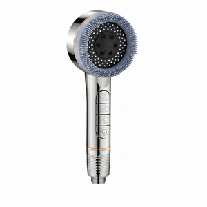 Douche à main blanche de luxe avec <span class=keywords><strong>brosse</strong></span> douce - 4 commandes à bouton indépendantes, pulvérisateur de massage <span class=keywords><strong>SPA</strong></span> <span class=keywords><strong>pour</strong></span> accessoires de salle de bain - Product Image 1