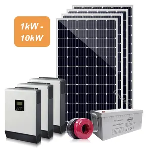 离网家用太阳能系统 5KW 12V 200AH 电池太阳能电池板 5000 瓦用 MPPT 逆变器