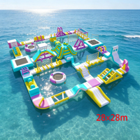 Grande structure aquatique de loisirs, parcours d'obstacles flottant, château aquatique gonflable, utilisation commerciale, installation facile