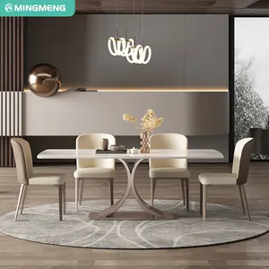 सस्ती कीमत डाइनिंग रूम फर्नीचर टेबल फर्नीचर संगमरमर डाइनिंग रूम डिनिंग टेबल 4 8 6 कुर्सियों के साथ