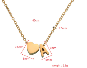 Collar de corazón personalizado para parejas, joyería con letras de acero inoxidable chapadas en oro, gran oferta - Product Image 6