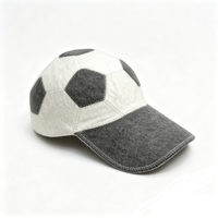 Gorra de Béisbol Unisex de Fieltro de Lana Transpirable e Impermeable de 2 mm de Grosor con Parche de Fútbol