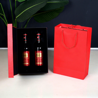 Bon prix, logo personnalisé, spécifications haut de gamme, boîtes à vin pliables en carton rouge avec poignée, fermeture magnétique