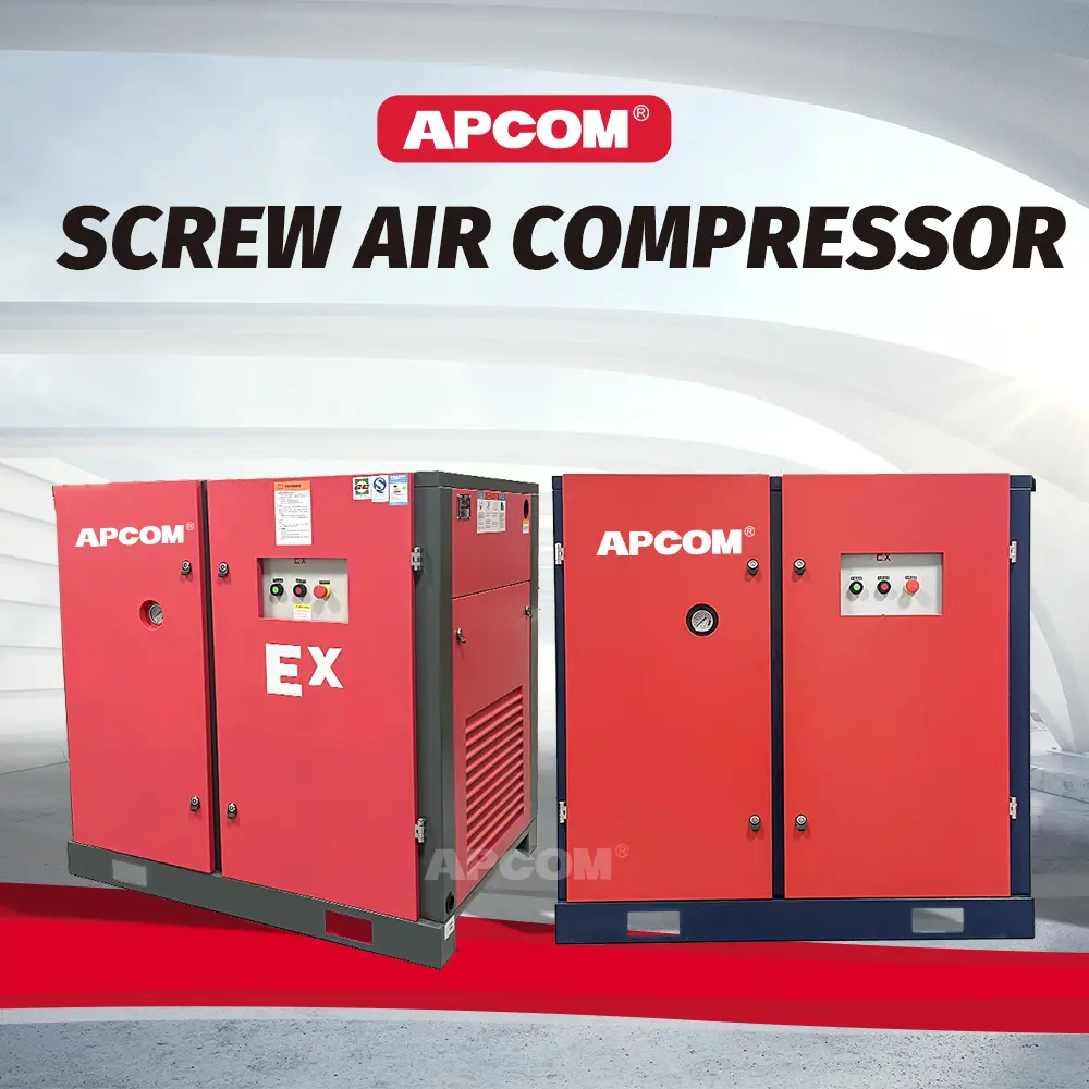 APCOM 18.5kw เครื่องอัดอากาศหนัก 18.5 กิโลวัตต์ไฟฟ้าโรตารีสกรูคอมเพรสเซอร์ 25hp 25 hp