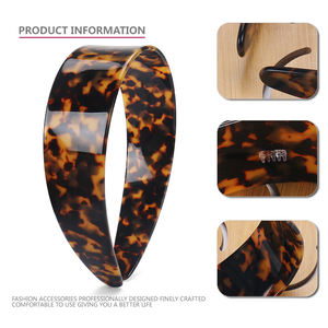 ربطة شعر كلاسيكية بطباعة جلد النمر ، ربطة شعر نسائية عالية الجودة 3 * سميكة 4 * واسعة من فرنسا أسيتات - Product Image 2