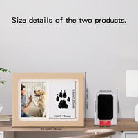 Cadre pour empreintes de pattes d'animaux de compagnie à faire soi-même avec tampon d'encre, cadre photo souvenir pour pattes de chien et de chat, cadre de présentation commémorative pour animaux de compagnie