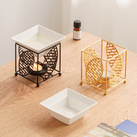 Brûleur d'huile essentielle en fer, support de bougie chauffe-plat en céramique, diffuseur d'encens, lampe chauffante d'aromathérapie, chauffe-cire – Indispensable pour la maison