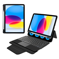 Sihirli kablosuz klavye Tablet ipad kılıfı 11 2025 A16 10th nesil 2022 10.9 güçlü manyetik kapak Touchpad klavye Funda