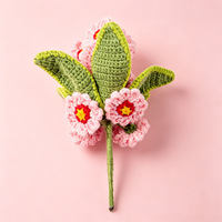[Meilleure Vente Transfrontalière] Fleurs Artificielles en Fil de Laine Crochetées à la Main, Rose Pâle, Cadeau Souvenir Créatif, Vente en Gros