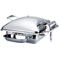 Ensemble de réchauds de buffet rectangulaires en acier inoxydable argenté pour la restauration, la cuisine, les fêtes, les banquets et les dîners